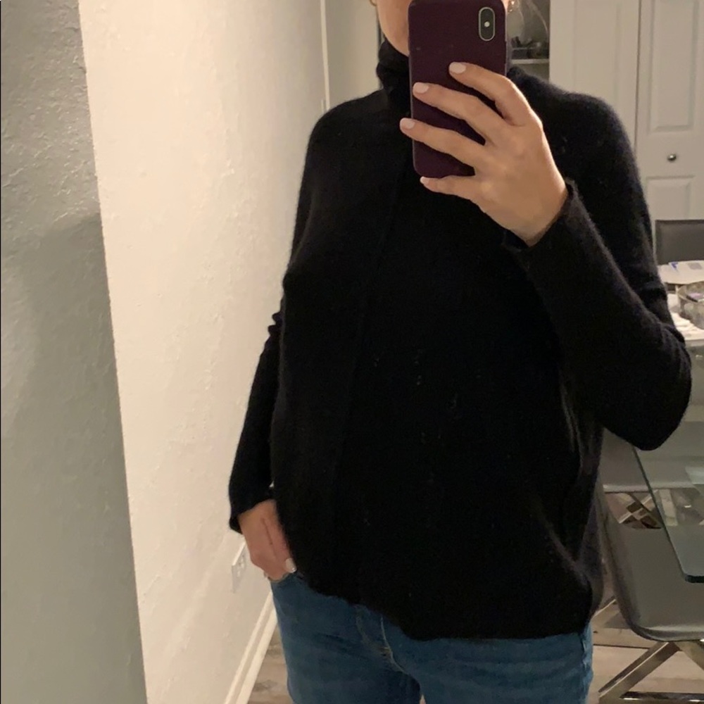 Zen Cashmere Black Turtleneck Sweater Size XS